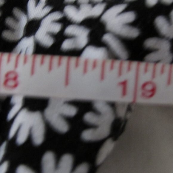 TALBOTS DRESS SIZE LARGE PETITE DITSY FLOWERS DAISIES BLACK WHITE STRETCH SUMME… - Picture 10 of 10
